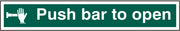 Push bar to open 60 x 10cm Safety Sign Rigid PVC