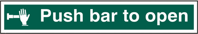Push bar to open 60 x 10cm Safety Sign Rigid PVC
