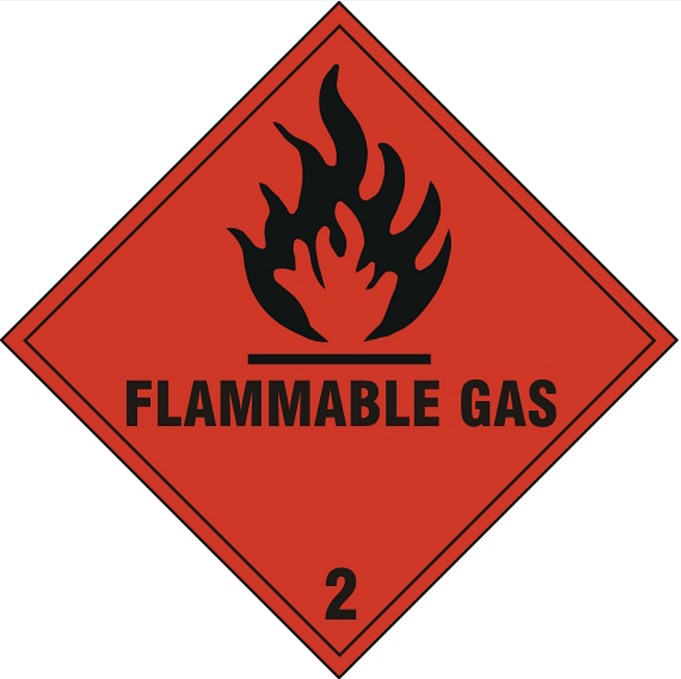 Flammable Gas Safety Sign Self Adhesive Vinyl