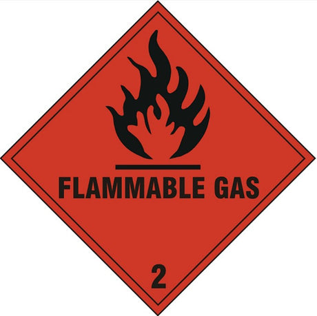 Flammable Gas Safety Sign Self Adhesive Vinyl