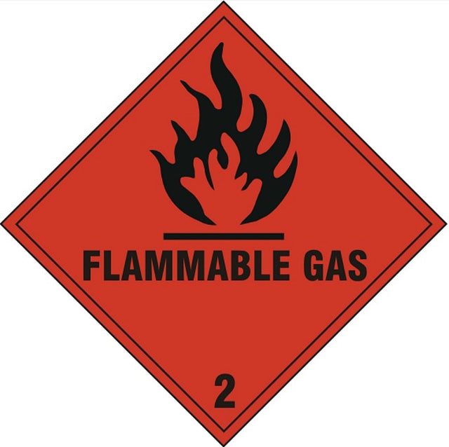 Flammable Gas Safety Sign Self Adhesive Vinyl