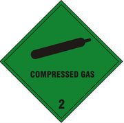 Compressed Gas Safety Sign Self Adhesive Vinyl