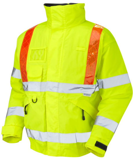 Leo Workwear Portmore Hi Vis Bomber Jacket Orange Class 3 ISO 20471