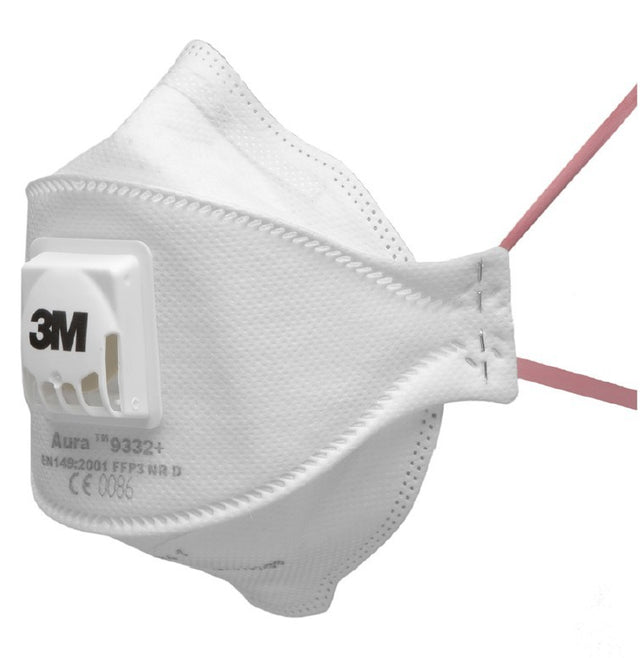 3M™ Aura 9332 Plus Flat Fold P3 Particulate Respirator NR D x 10 Masks