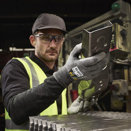 Tilsatec Cut Level F Safety Gloves Reinforced Thumb PU Palm Work Gloves
