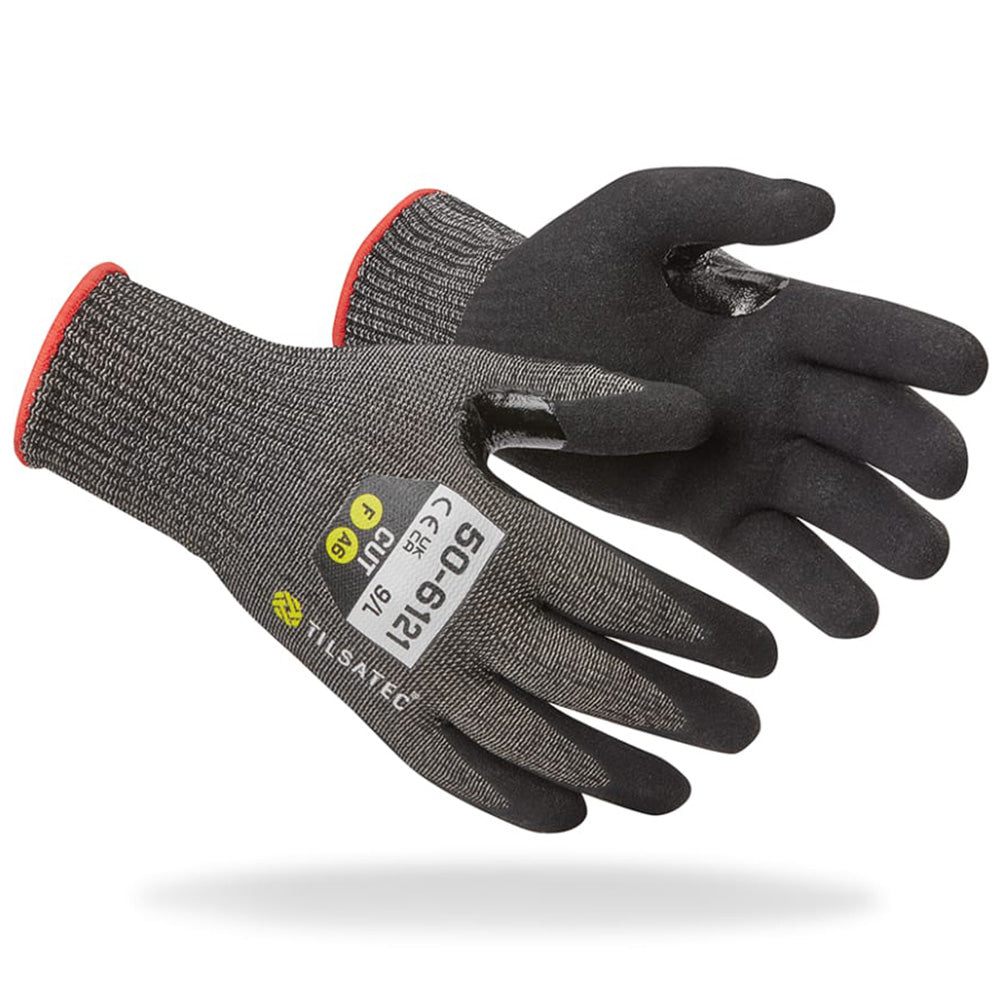 Tilsatec Cut Level F Gloves Sandy Foam Nitrile RhinoYarn Work Gloves