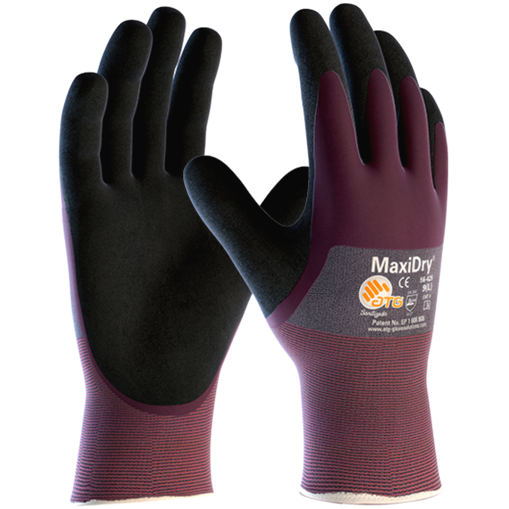 ATG MaxiDry 56-425 Oil Resistant Work Gloves 3/4 Coated Knitwrist