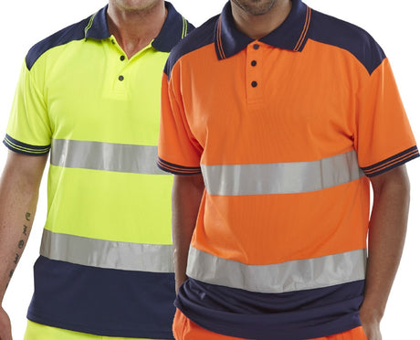 Beeswift Hi Vis Two Tone Polo Shirt Class 2 Railway Certified (orange)