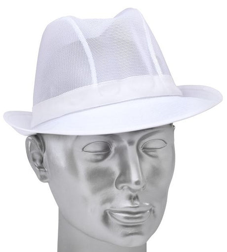 Trilby Hat White Nylon Mesh