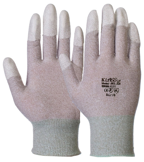 Klass Anti-Static Fingertip PU Coated Gloves Touch Screen ESD Safe