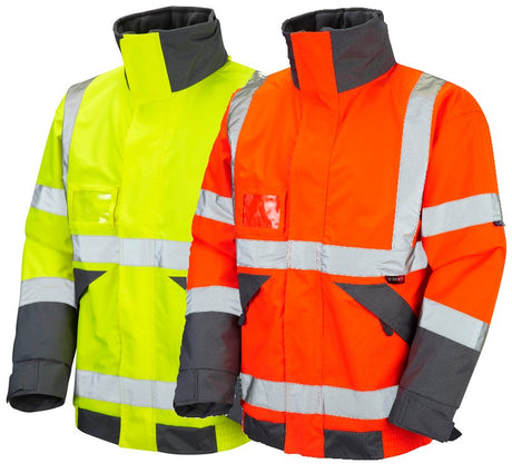 Leo Workwear Bickington Hi Vis Bomber Jacket Class 3 EcoViz 4K Fleece Lined
