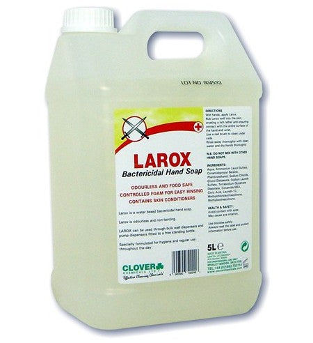 Clover Chemicals Larox Bactericidal Hand Soap Hygienic Odourless 5L