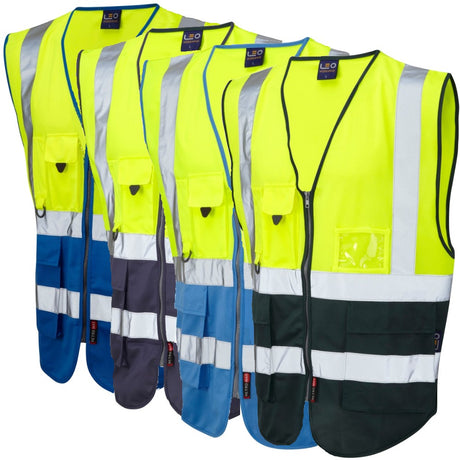 Leo Workwear Hi Vis Waistcoat EcoViz Recycled Class 2 Executive Vest
