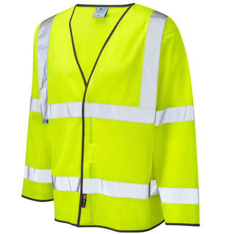 Leo Workwear Hi Vis Ventilated Long Sleeve Vest Class 3 Coolviz Waistcoat