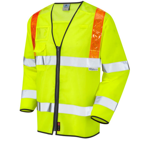 Leo Workwear Barbrook EcoViz Sleeved Hi Vis Waistcoat Class 3
