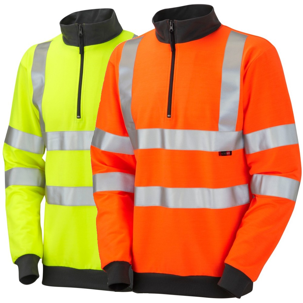 Leo Workwear Brynsworthy Hi Vis Sweatshirt Railway ISO 20471 Class 3