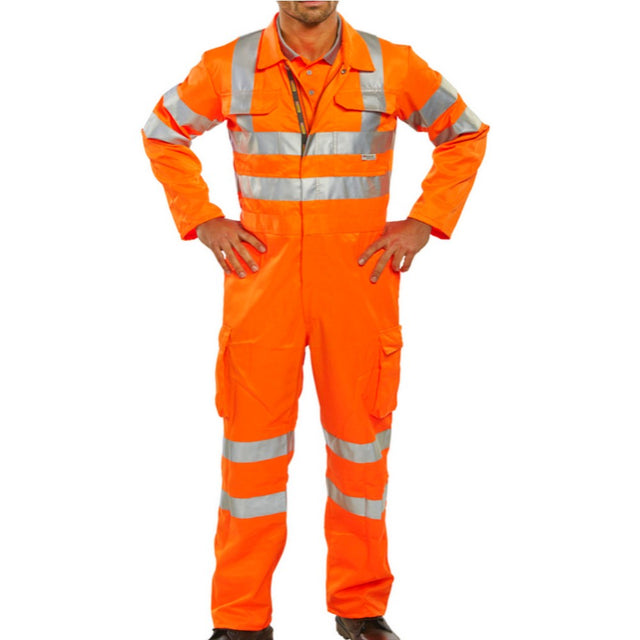 Hi Vis Railway Specification Coverall Orange