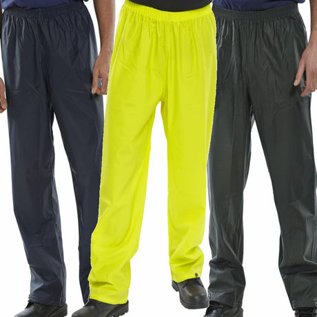Beeswift Super PU Waterproof Overtrousers Navy Blue EN343 Weather Protection