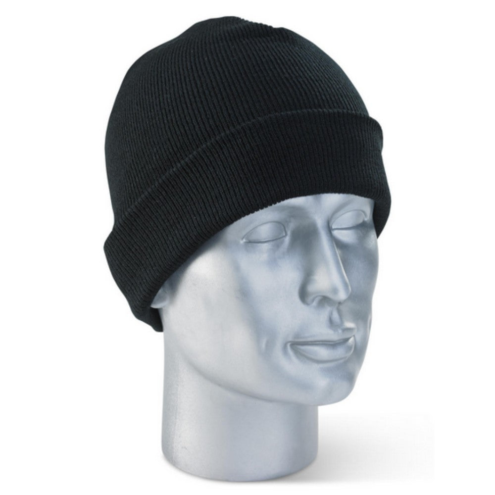 Beeswift Watch Beanie Hat Black Microfibre Winter Thermal Workwear