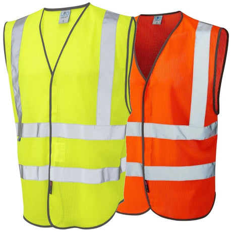 Leo Workwear Arlington Coolviz Hi Vis Vest ISO 20471 Class 2 Orange Mesh