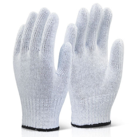 Click 2000 Mixed Fibre Gloves White Lightweight Cotton Polyester Work Gloves