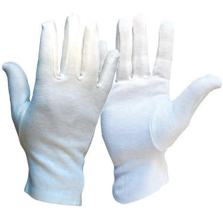 UCi Bleached White Stockinette Gloves Open Cuff Fourchette