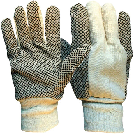 Cotton Drill Polka Dot Grip Gloves Recycled Eco-Friendly Work
