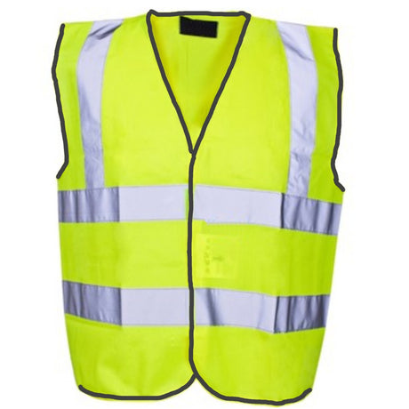 Beeswift Hi-Vis Vest Short Length Yellow Class 1 Safety Waistcoat