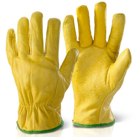 Beeswift Lined Drivers Gloves Soft Grain Leather Fleece EN388 Work Gloves