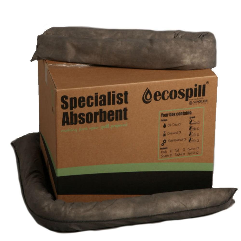 Ecospill Premier Maintenance Spill Socks 7.5cm x 1.2m  X 20 Absorbent Containment