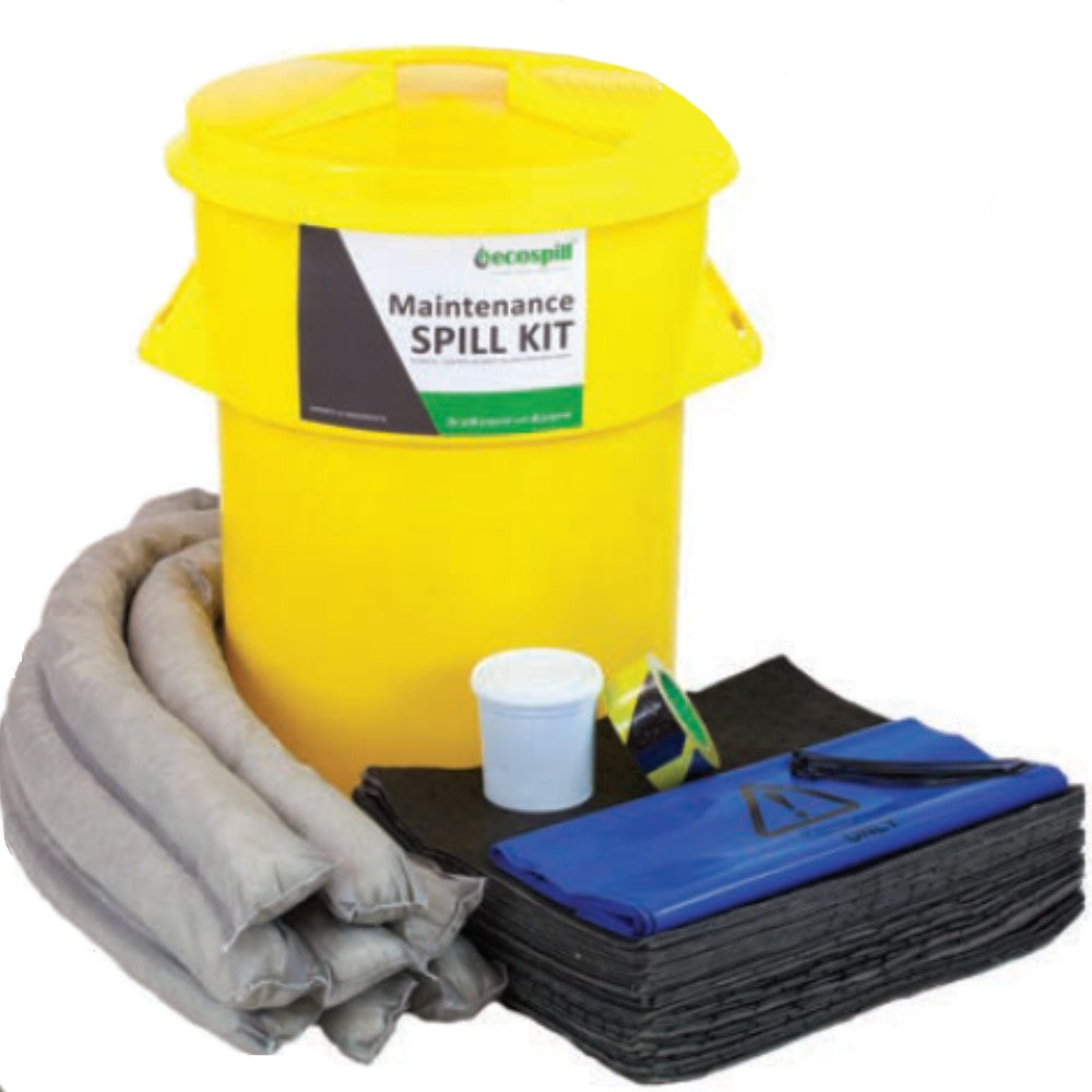 Ecospill 90L Maintenance Spill Kit Circular PE Bin Fluid Absorbent