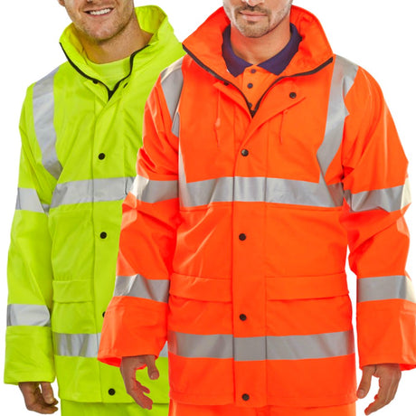 Beeswift Hi Vis Waterproof Jacket Class 3 Railway Certified Coat