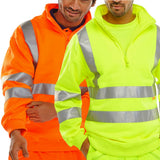 Beeswift Essential Quarter Zip Sweatshirt Class 3 Hi Vis Railway Certified (Orange)