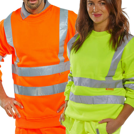 Beeswift Hi-Vis Sweatshirt Orange Class 3 Safety Jumper