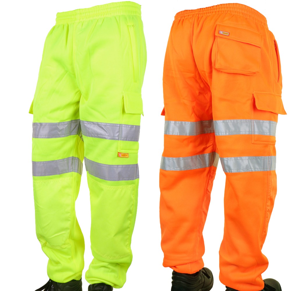 Beeswift Hi Vis Fleece Joggers Orange Railway Spec Work Trousers