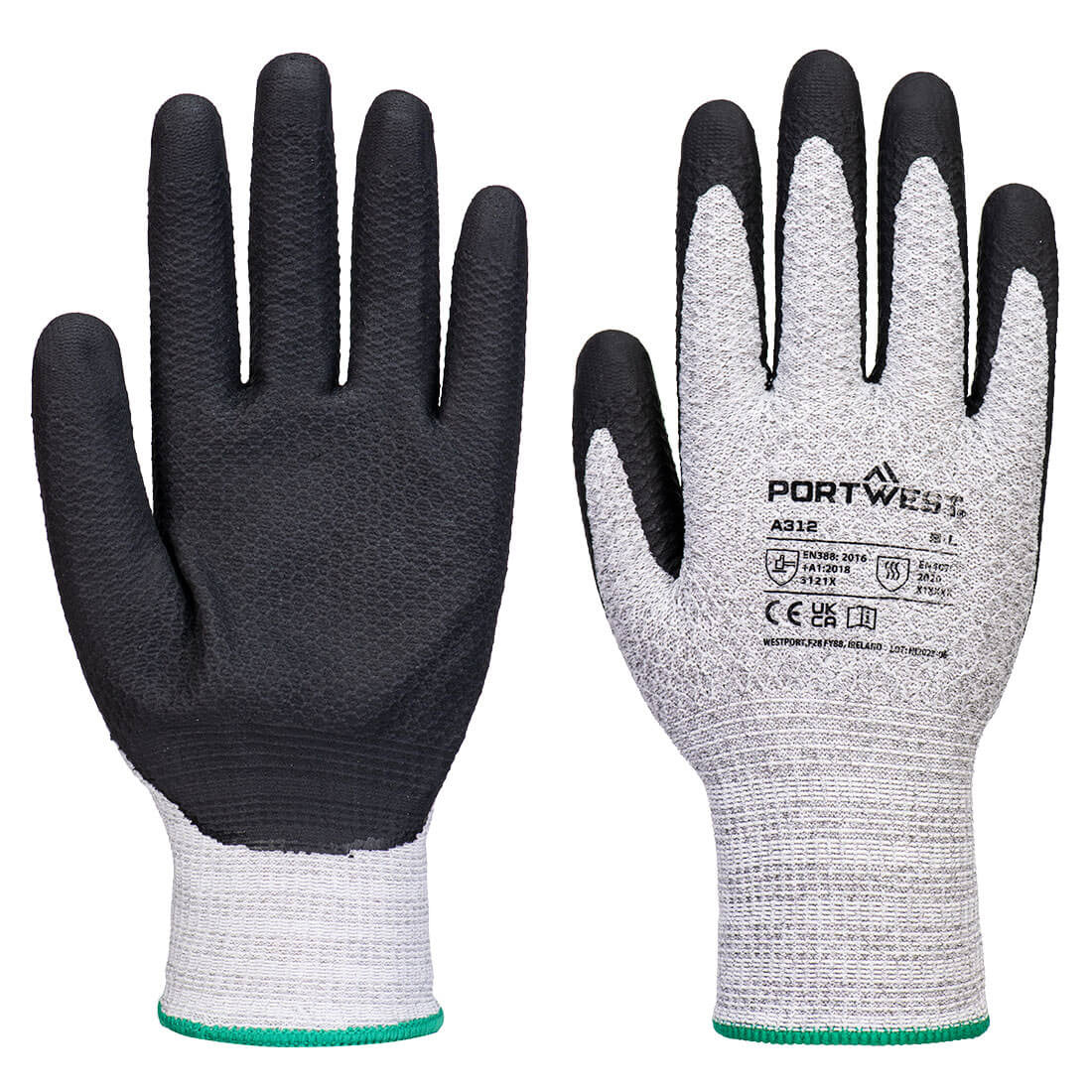 Portwest A312 Flexo Grip Hot Glove Nitrile Coated Heat Resistant Work Gloves