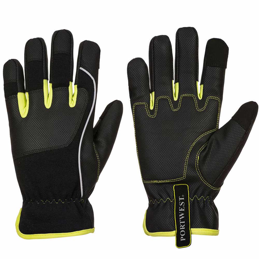 Portwest A771 Mechanic Gloves PU Reinforced Palm Touchscreen Compatible