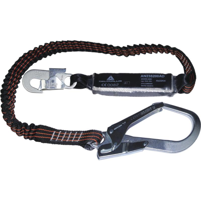 DeltaPlus Energy Absorber Fall Arrest Elastic Lanyard 2m
