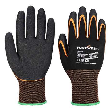 Portwest AP35 Double Palm Nitrile Work Gloves Grip 15 Sandy Finish