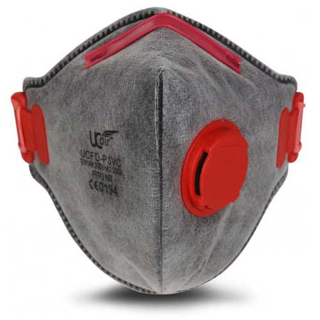 Activated Carbon Fold Flat FFP3 NR Uci Disposable Valved Respirator Face mask x 10