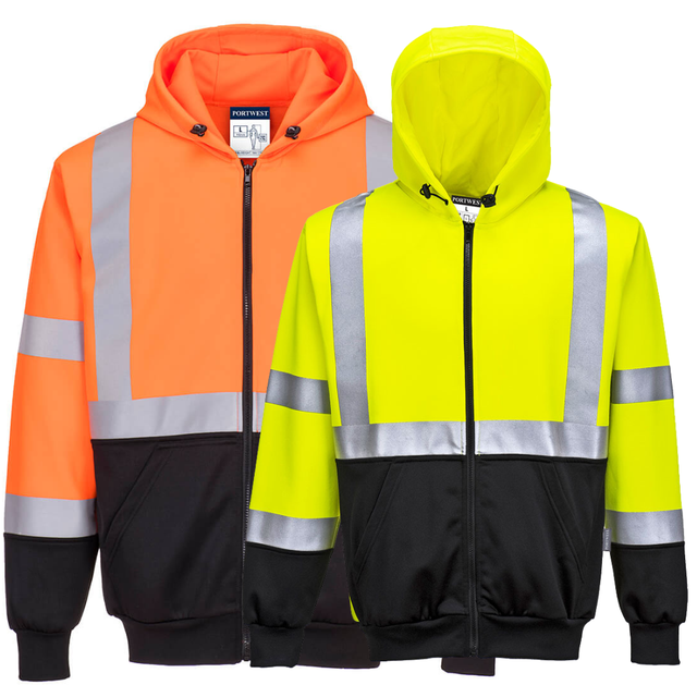 
B315 - Hi-Vis Contrast Zipped Hoodie