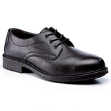 BLACK LEATHER PLAIN FRONT SHOE S1P SRC