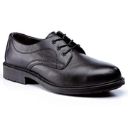 BLACK LEATHER PLAIN FRONT SHOE S1P SRC