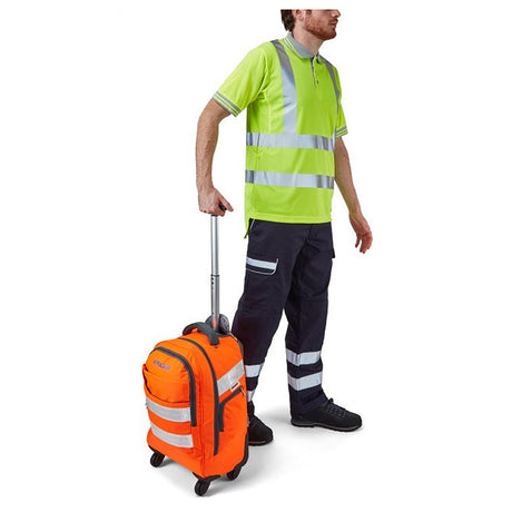 Pulsar Protect Trolley Backpack Hi Vis Orange Wheeled Laptop Bag