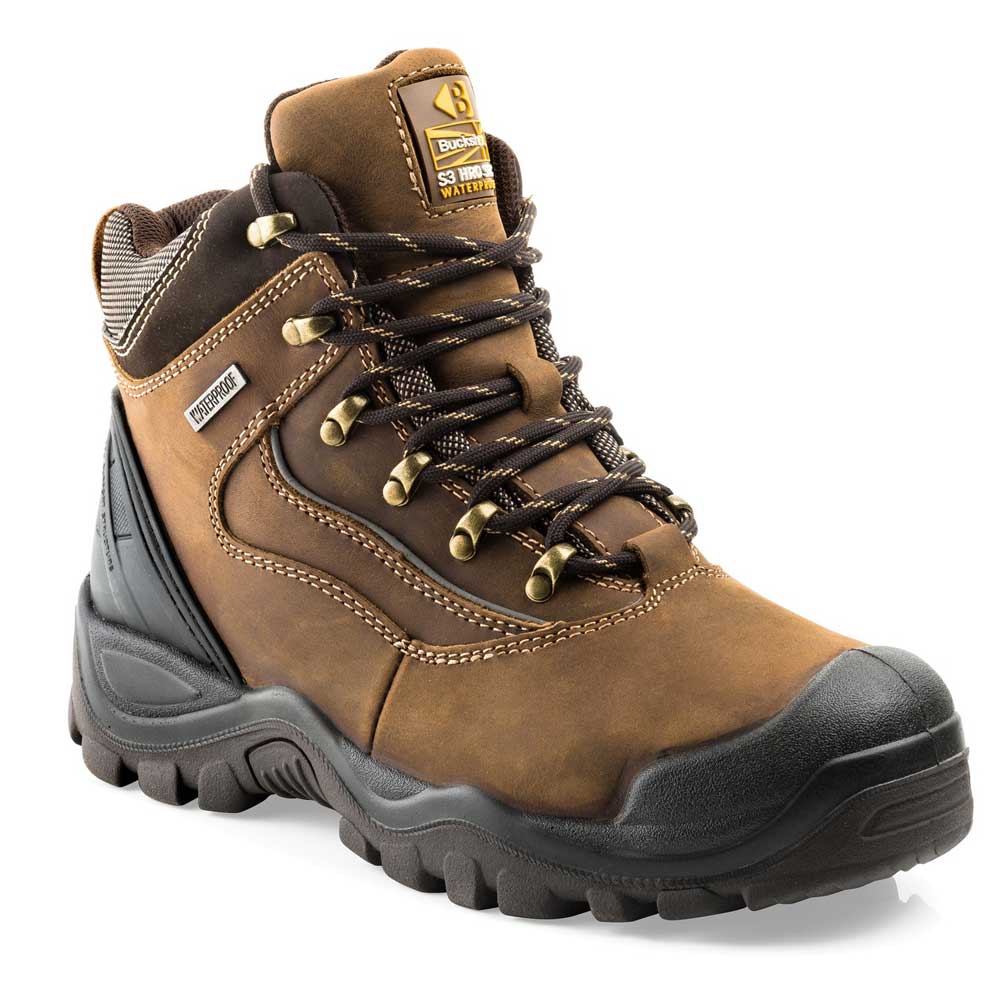 Buckbootz Buckshot Dark Brown Safety Boot S3 Steel Toecap Lace