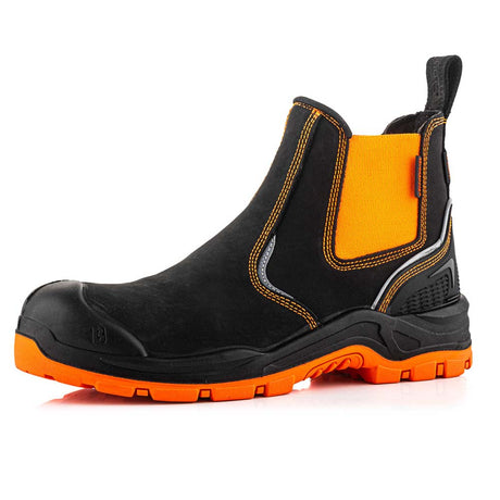 Buckbootz BVIZ3 Hi Vis Safety Dealer Boots Waterproof Orange Brown