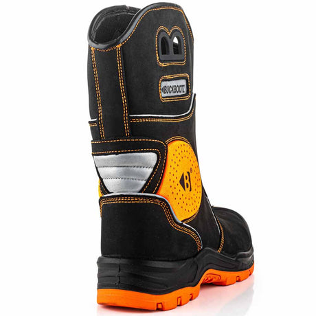 Buckbootz BVIZ5BKOR Hi-Vis Rigger Boot Waterproof Composite Toe Safety Boot