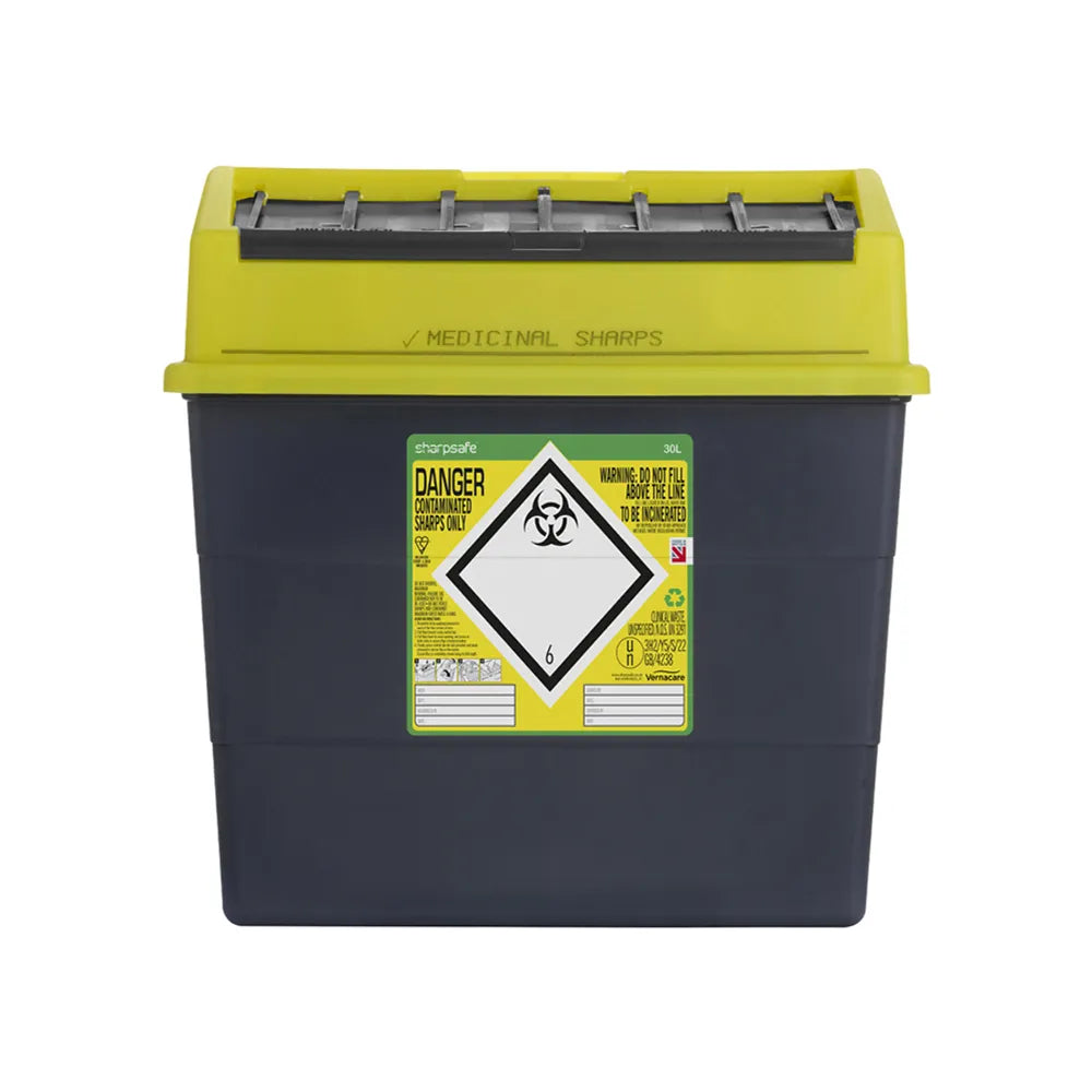Beeswift Sharpsafe 30L Sharps Bin Yellow Medical Waste