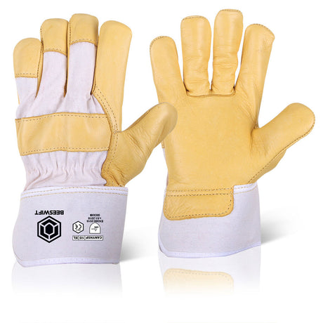 Beeswift Canadian Hide Rigger Gloves Fleece Lined Work Gloves