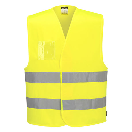 Portwest Hi Vis Vest Dual ID Holder Yellow Class 2